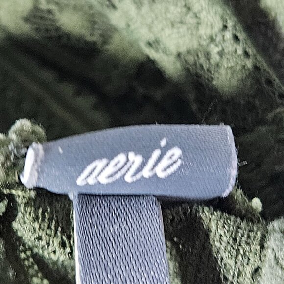 Aerie Lace Halter Bralette Size Medium Olive Green Padded Bra Comfort - Picture 5 of 6